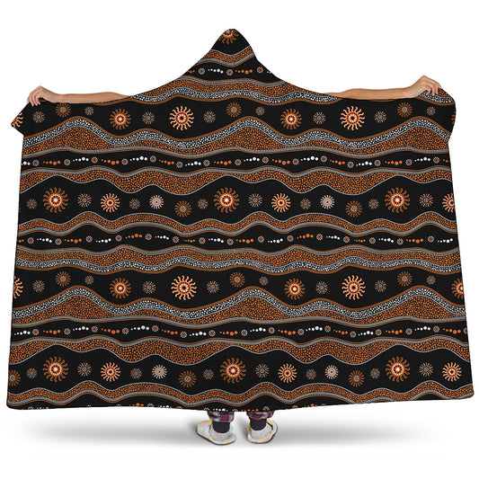 Australian Aboriginal Art Pattern Print Hooded Blanket