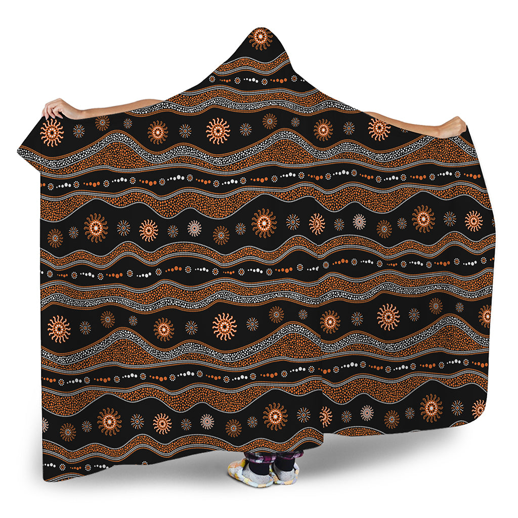 Australian Aboriginal Art Pattern Print Hooded Blanket