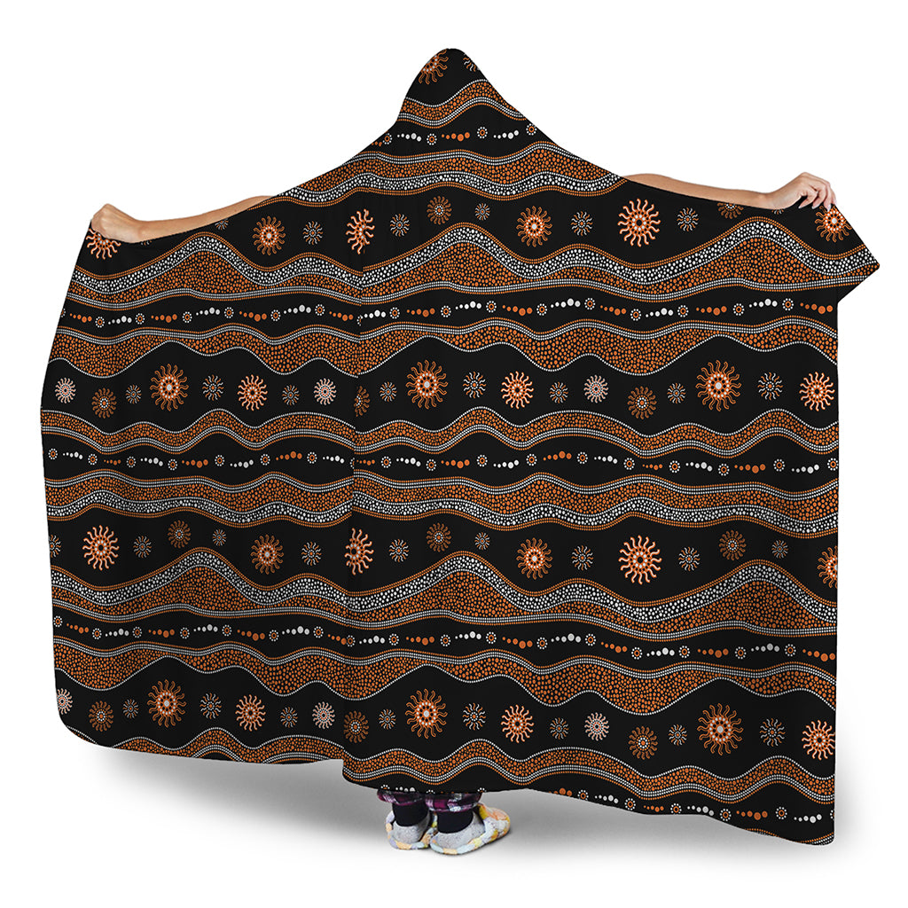 Australian Aboriginal Art Pattern Print Hooded Blanket