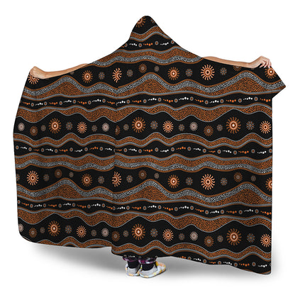 Australian Aboriginal Art Pattern Print Hooded Blanket