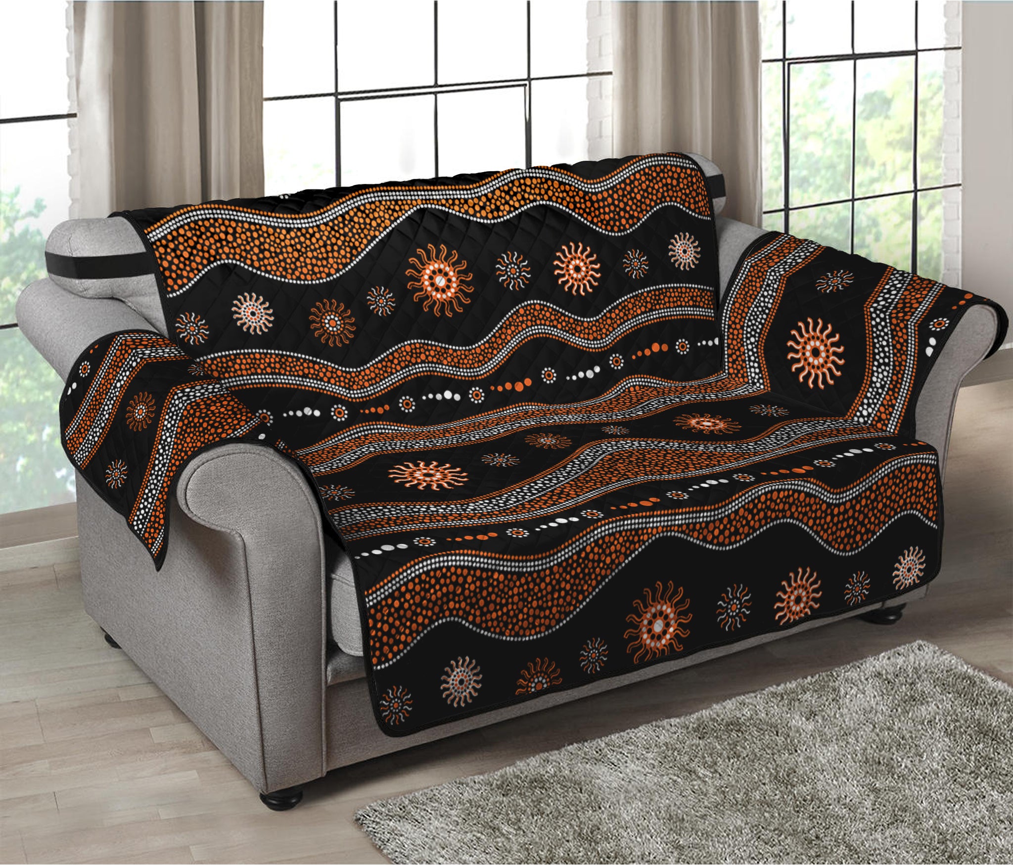 Australian Aboriginal Art Pattern Print Loveseat Protector