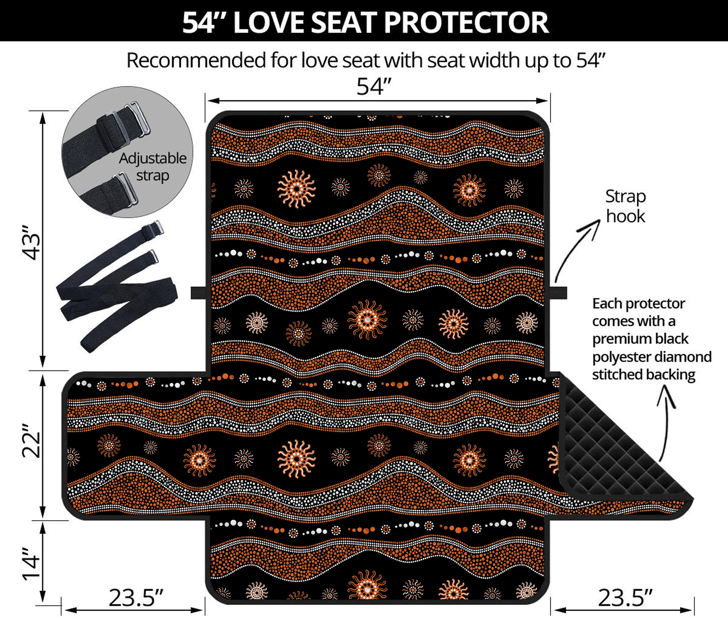 Australian Aboriginal Art Pattern Print Loveseat Protector