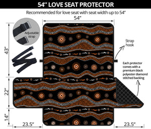 Australian Aboriginal Art Pattern Print Loveseat Protector