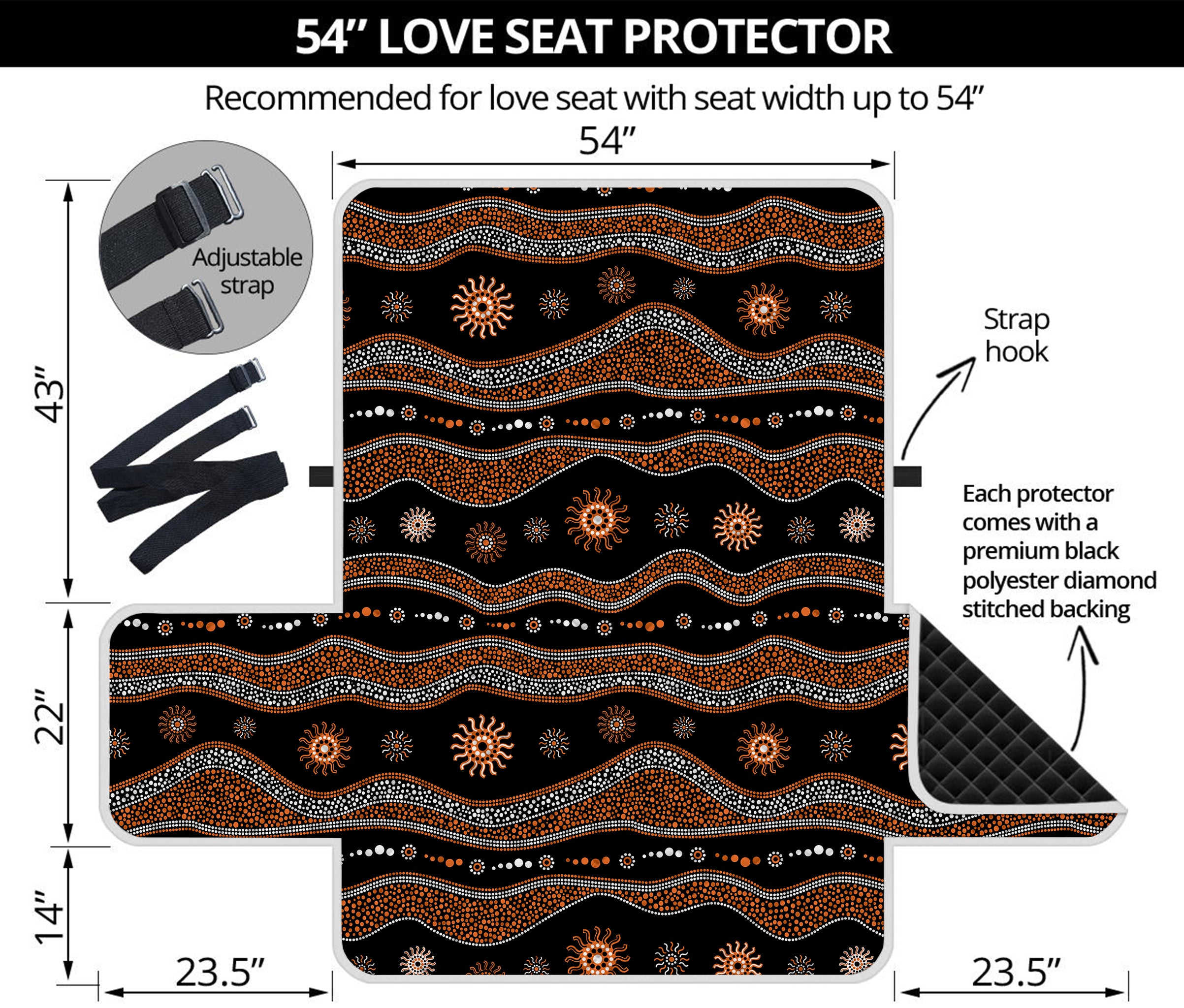 Australian Aboriginal Art Pattern Print Loveseat Protector