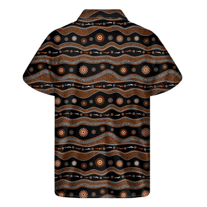 Australian Aboriginal Art Pattern Print Men's Short Sleeve Shirt