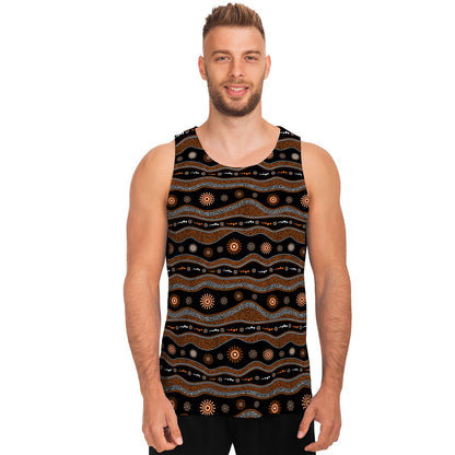Australian Aboriginal Art Pattern Print Men's Tank Top