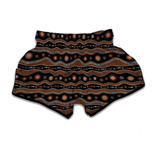 Australian Aboriginal Art Pattern Print Muay Thai Boxing Shorts