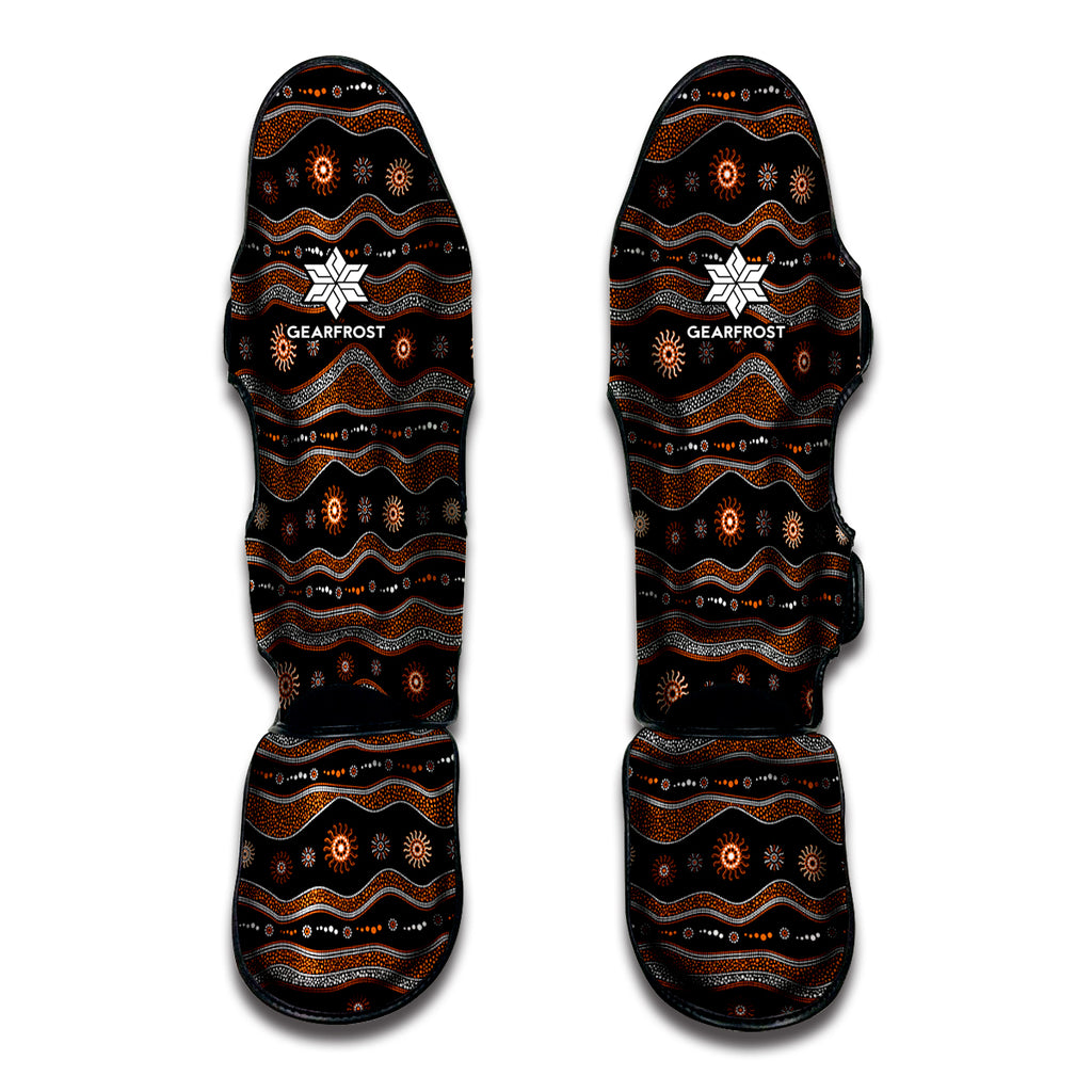 Australian Aboriginal Art Pattern Print Muay Thai Shin Guard