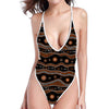 Australian Aboriginal Art Pattern Print One Piece High Cut Swimsuit