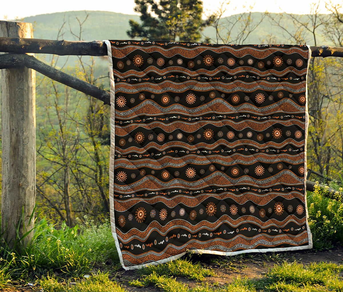 Australian Aboriginal Art Pattern Print Quilt