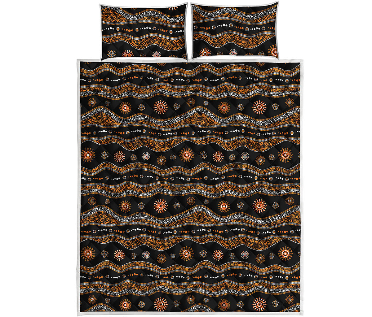Australian Aboriginal Art Pattern Print Quilt Bed Set
