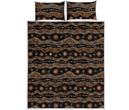 Australian Aboriginal Art Pattern Print Quilt Bed Set