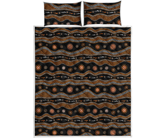 Australian Aboriginal Art Pattern Print Quilt Bed Set