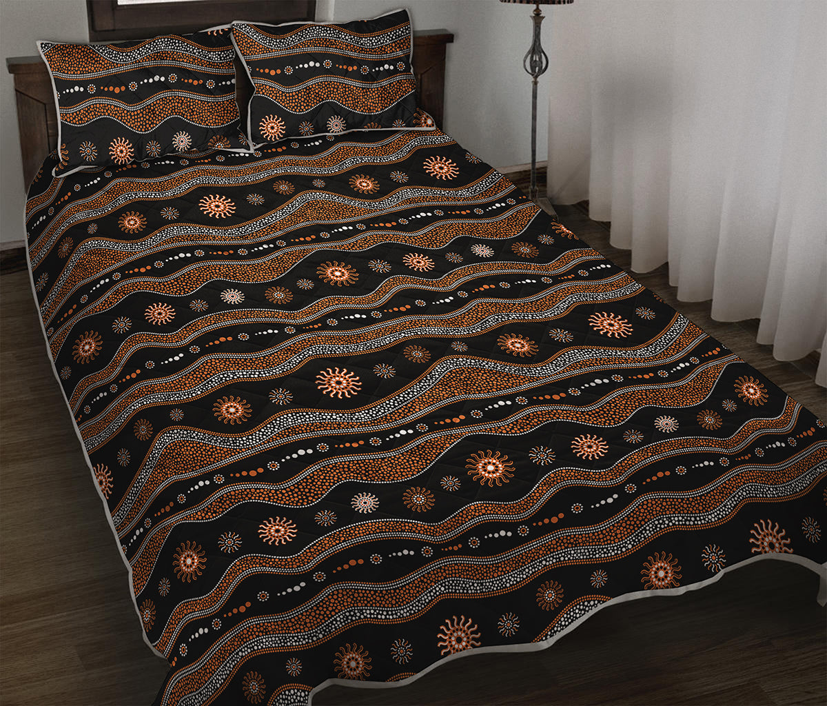 Australian Aboriginal Art Pattern Print Quilt Bed Set
