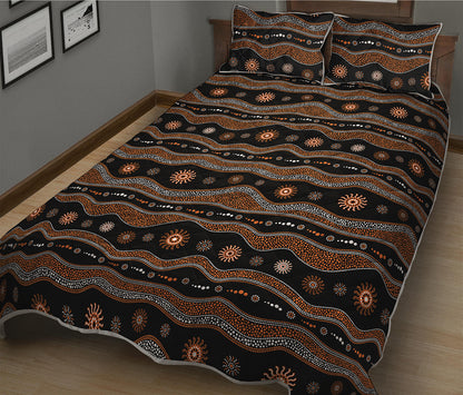 Australian Aboriginal Art Pattern Print Quilt Bed Set