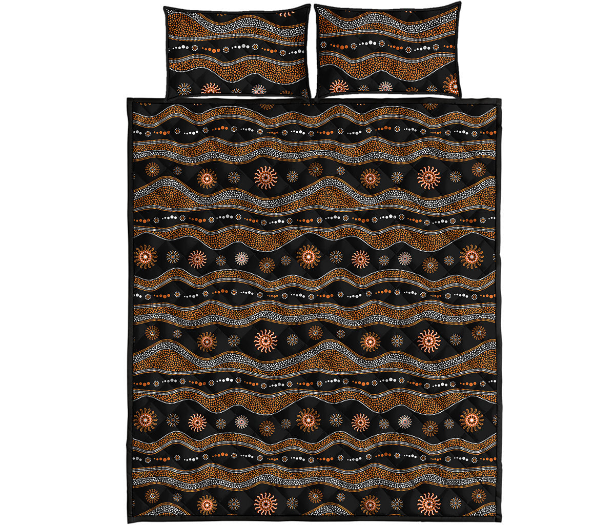 Australian Aboriginal Art Pattern Print Quilt Bed Set
