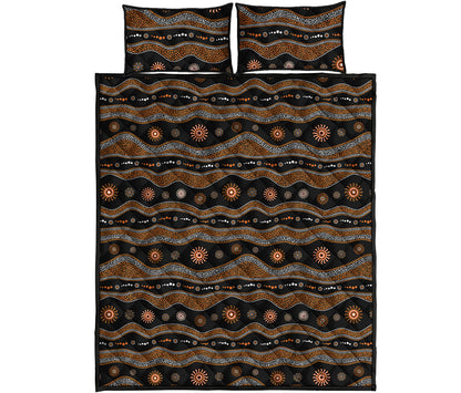 Australian Aboriginal Art Pattern Print Quilt Bed Set