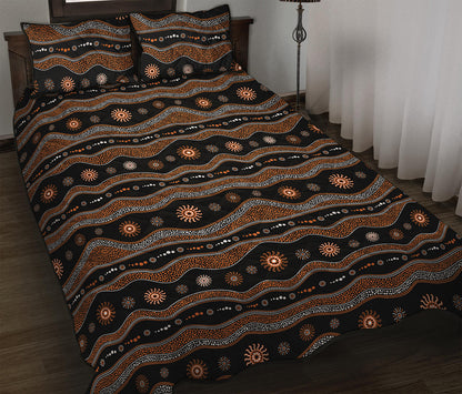 Australian Aboriginal Art Pattern Print Quilt Bed Set