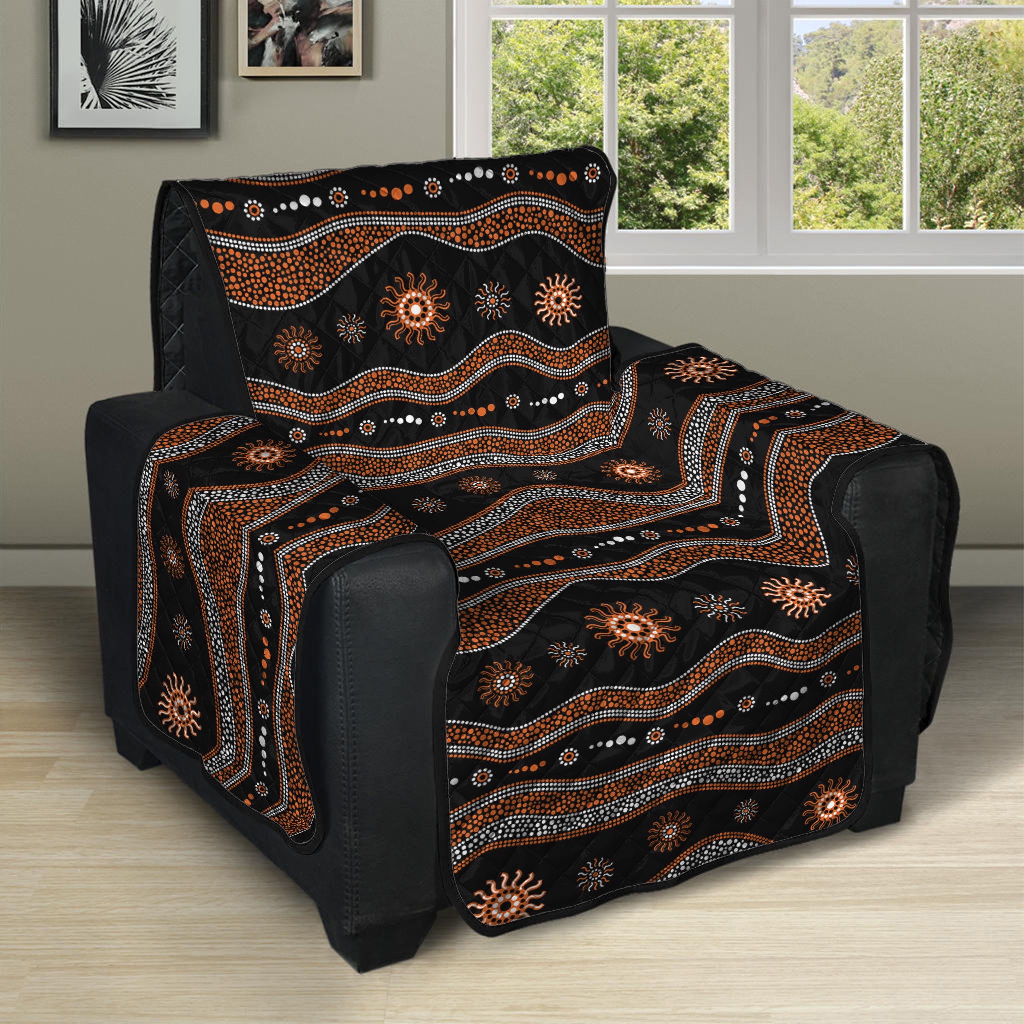 Australian Aboriginal Art Pattern Print Recliner Protector