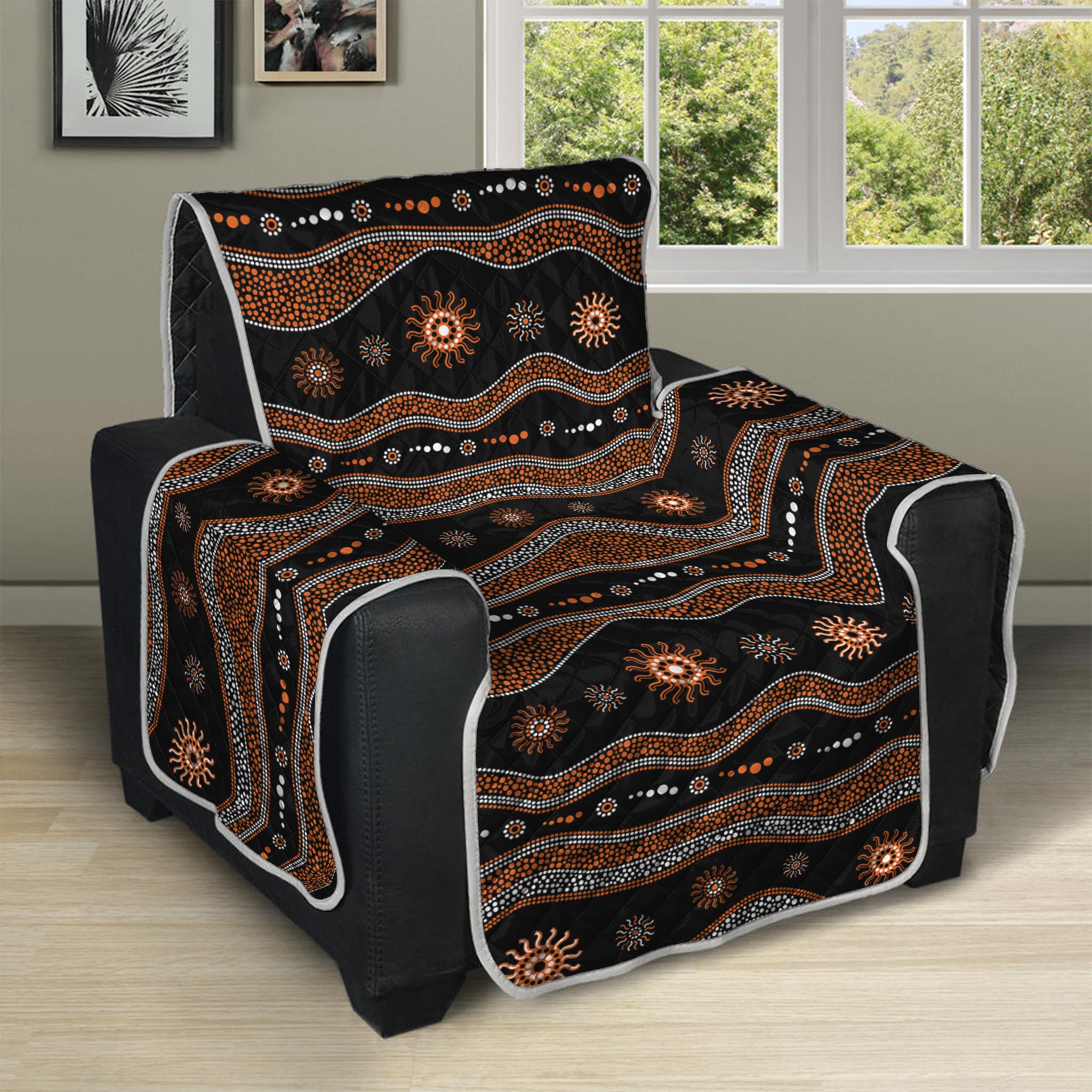 Australian Aboriginal Art Pattern Print Recliner Protector