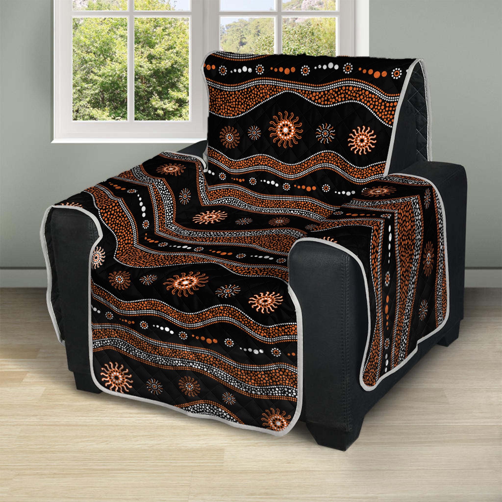 Australian Aboriginal Art Pattern Print Recliner Protector