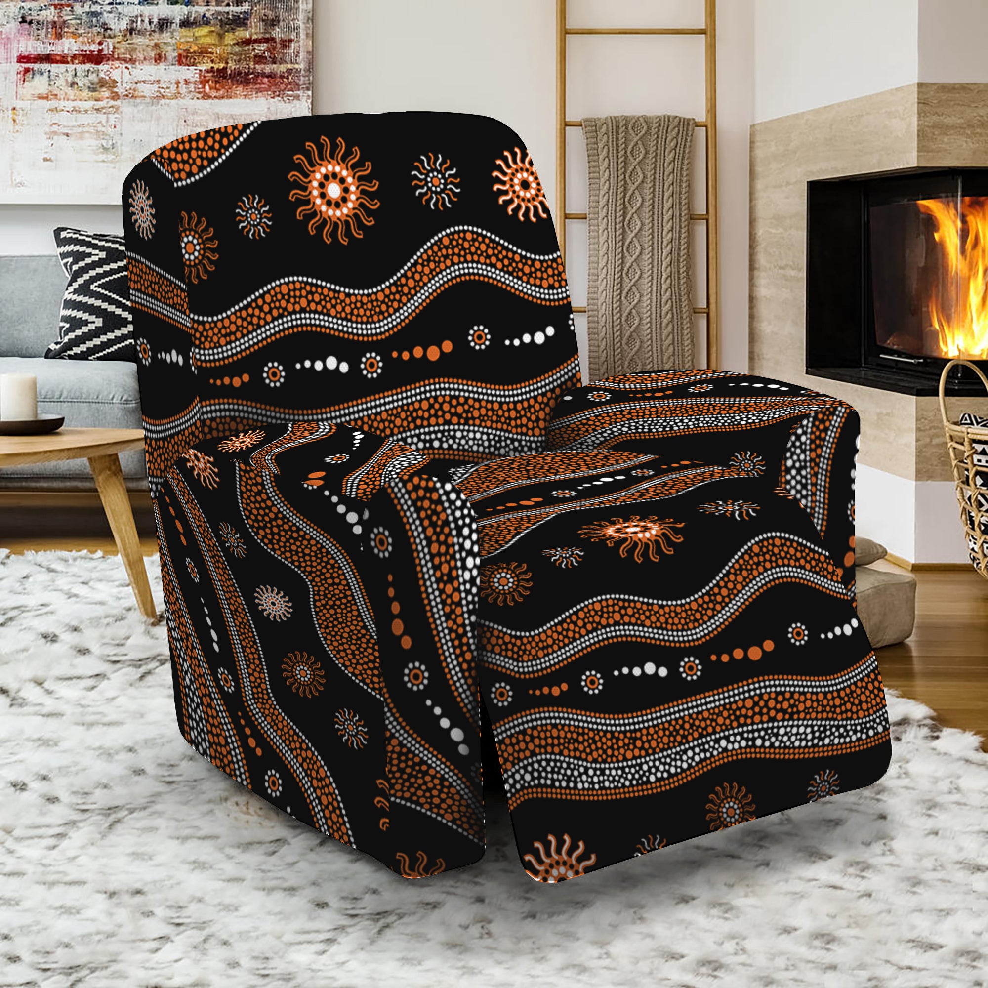 Australian Aboriginal Art Pattern Print Recliner Slipcover