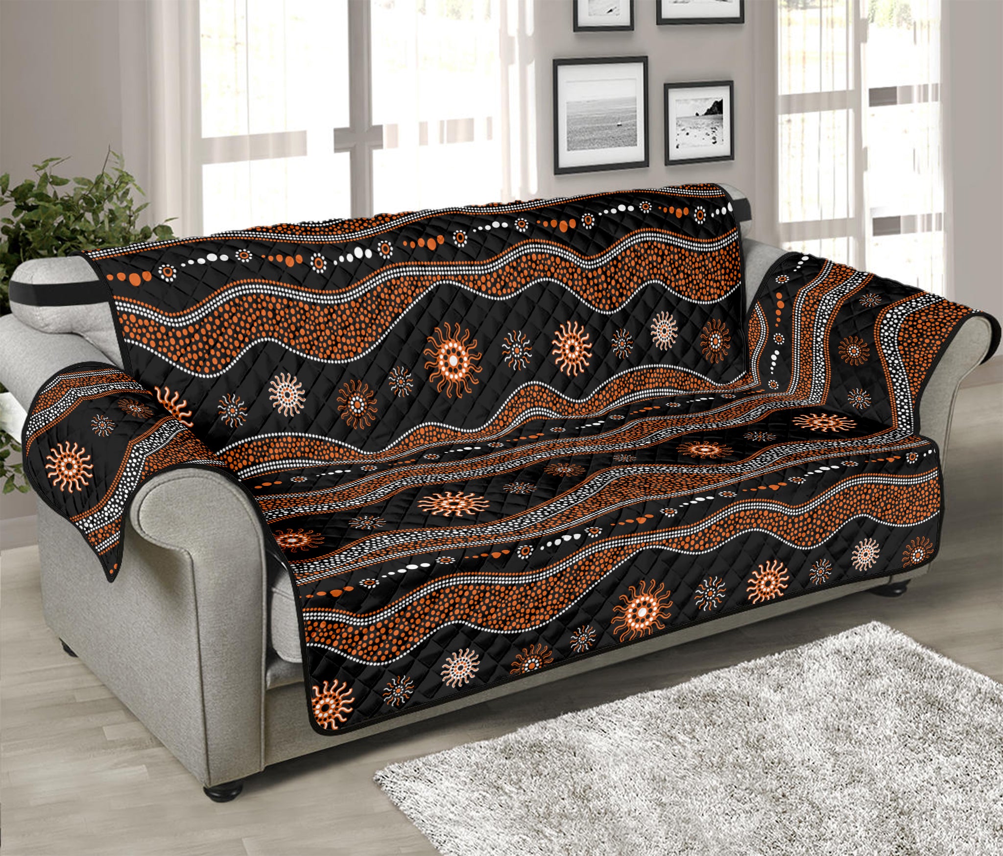 Australian Aboriginal Art Pattern Print Sofa Protector