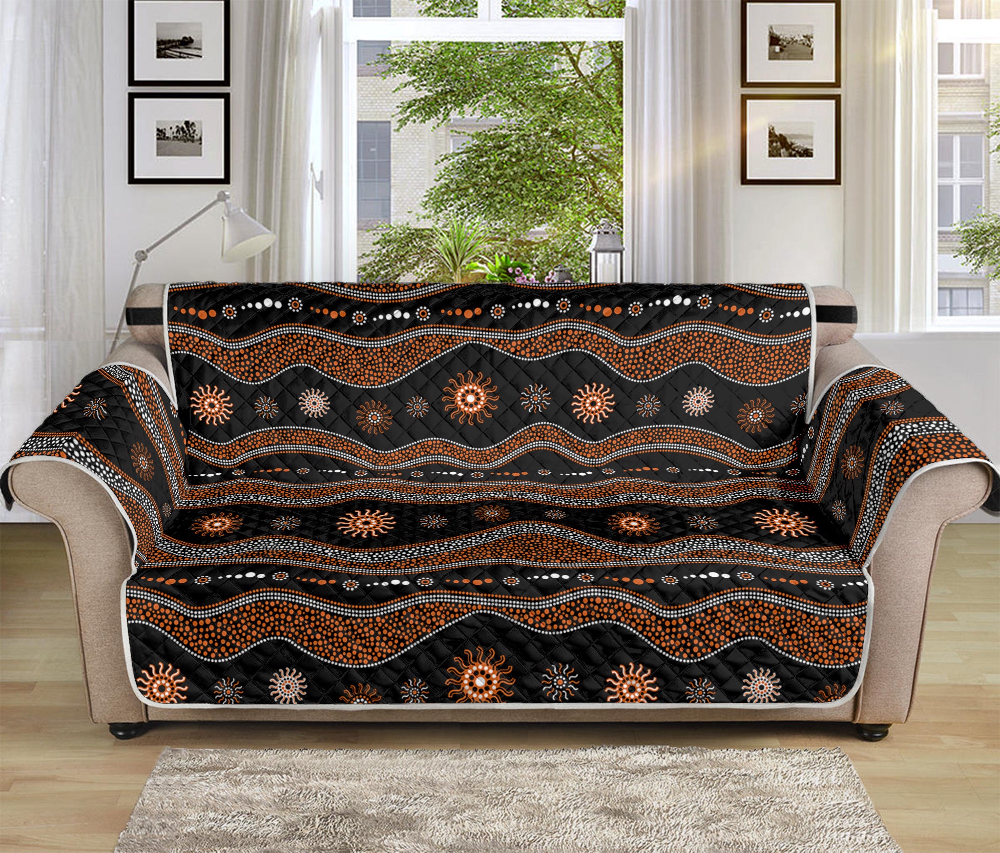 Australian Aboriginal Art Pattern Print Sofa Protector