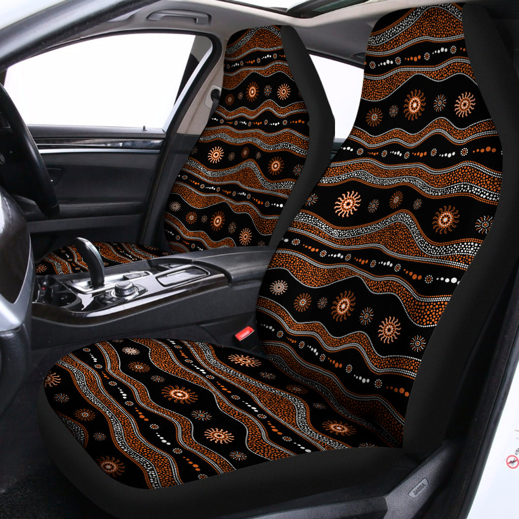 Australian Aboriginal Art Pattern Print Universal Fit Car Seat Covers