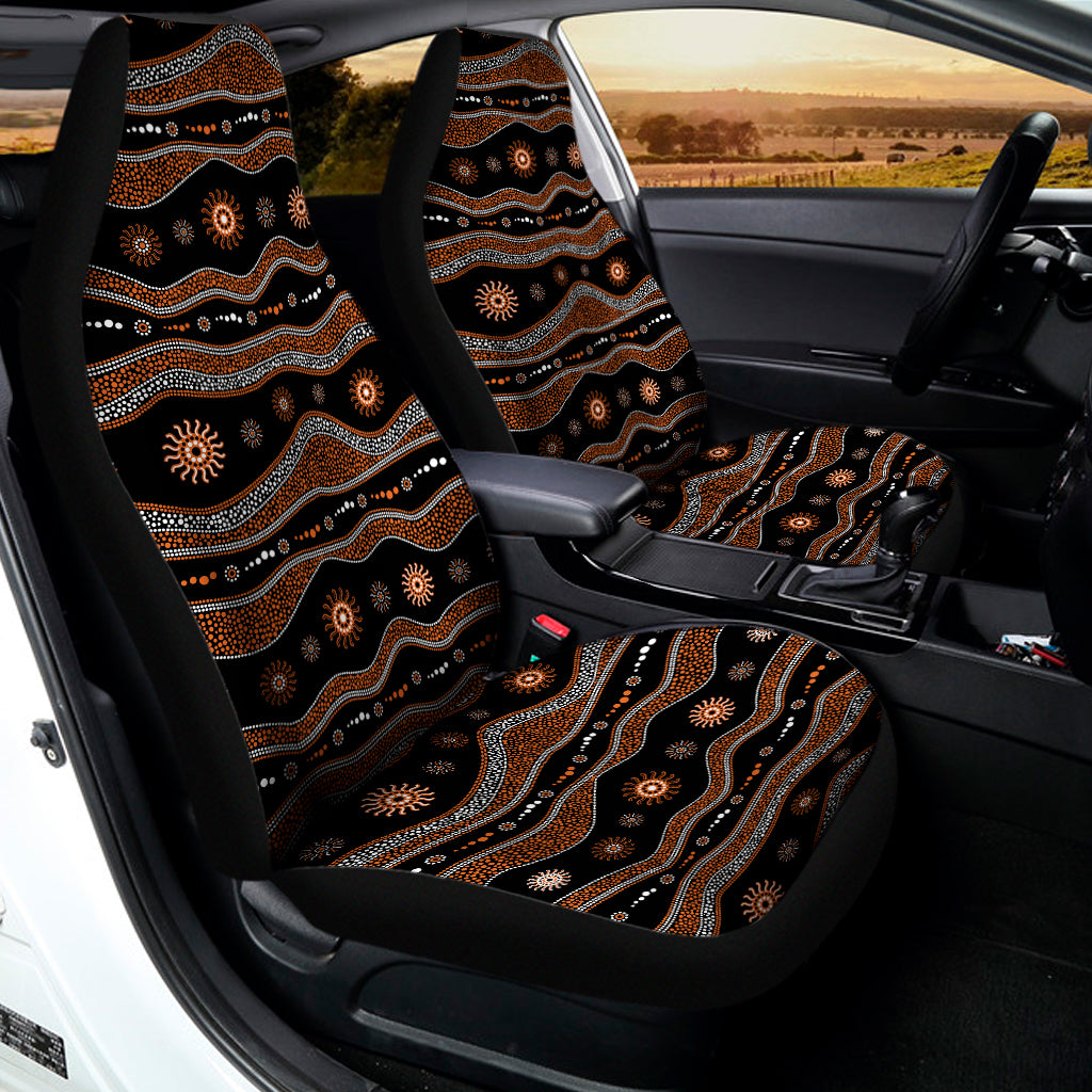 Australian Aboriginal Art Pattern Print Universal Fit Car Seat Covers