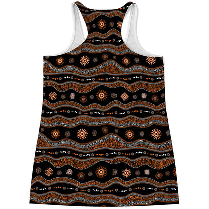 Australian Aboriginal Art Pattern Print Women's Racerback Tank Top
