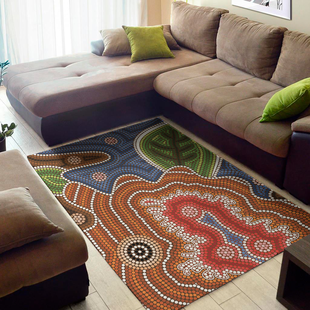 Australian Aboriginal Art Print Area Rug