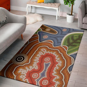 Australian Aboriginal Art Print Area Rug