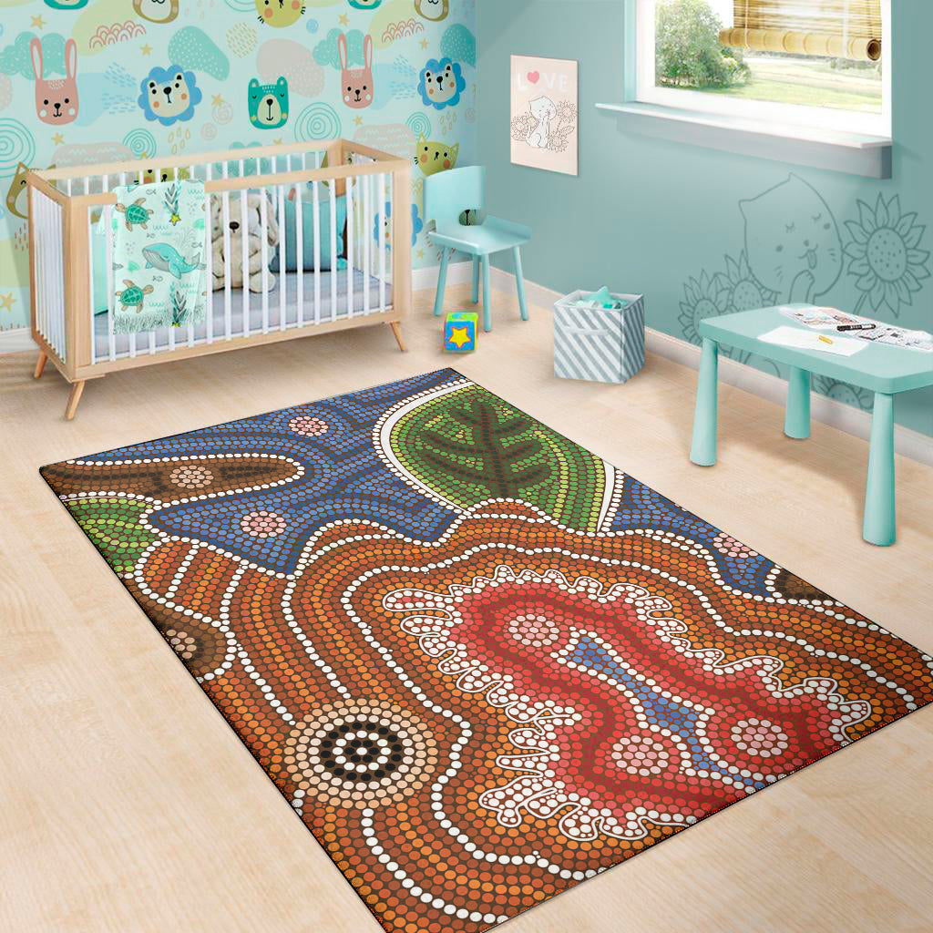 Australian Aboriginal Art Print Area Rug