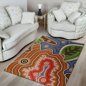 Australian Aboriginal Art Print Area Rug