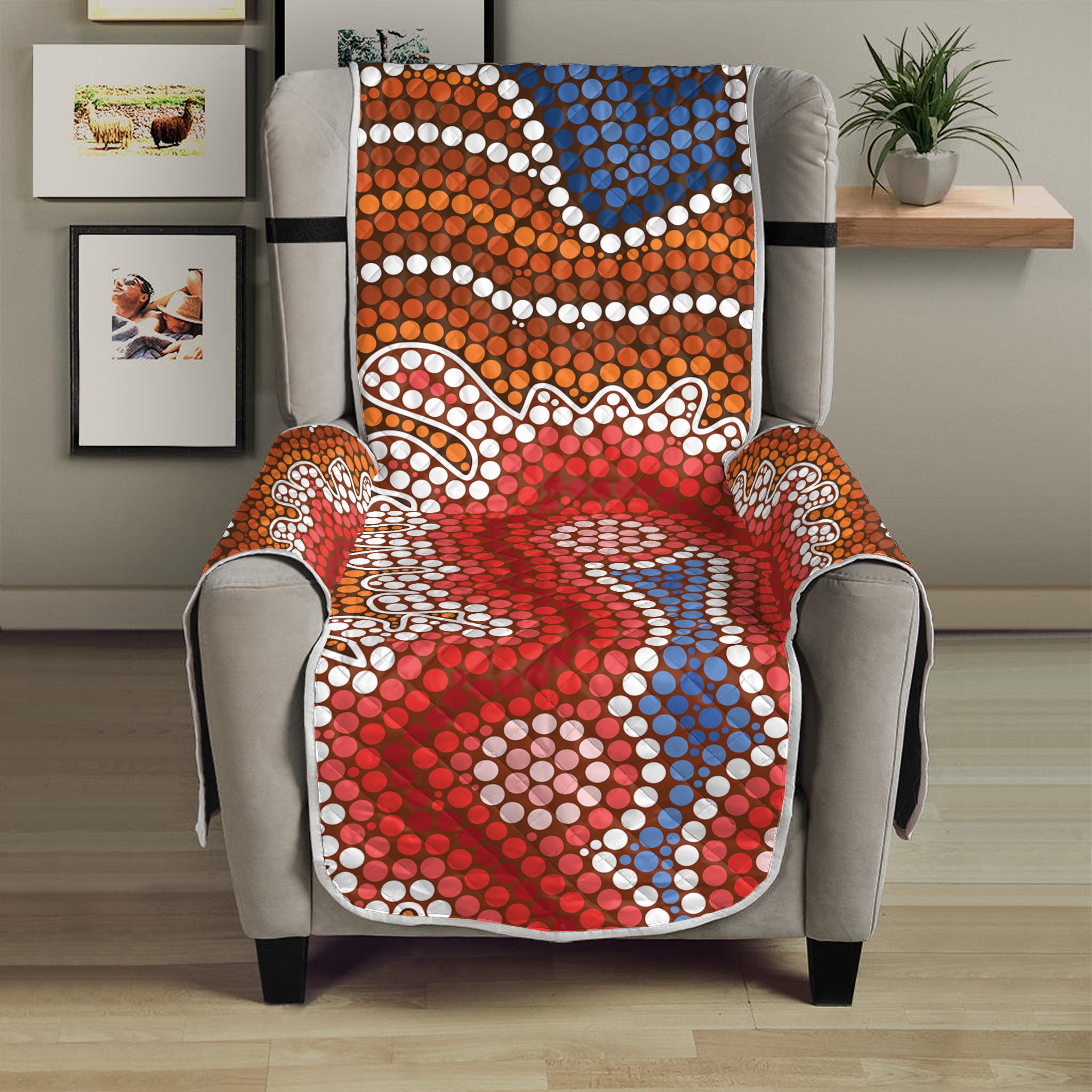 Australian Aboriginal Art Print Armchair Protector