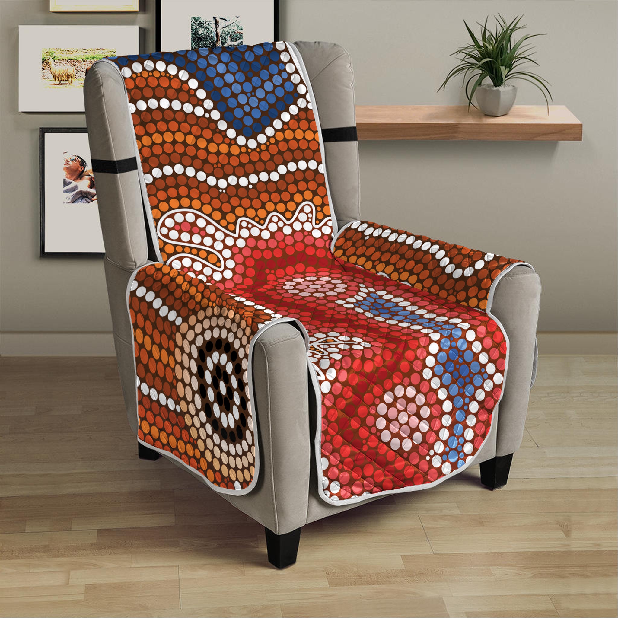 Australian Aboriginal Art Print Armchair Protector