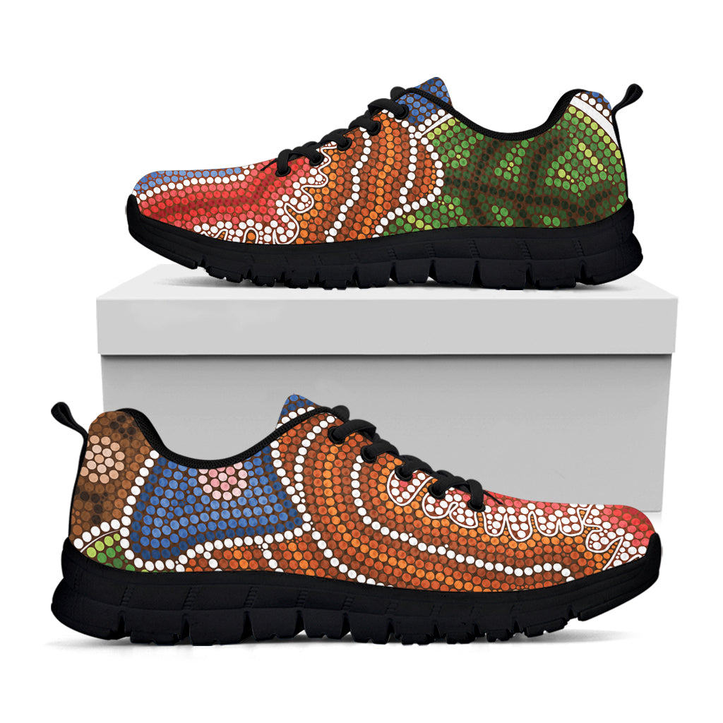 Australian Aboriginal Art Print Black Sneakers