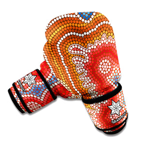 Australian Aboriginal Art Print Boxing Gloves