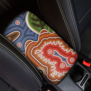 Australian Aboriginal Art Print Car Center Console Cover