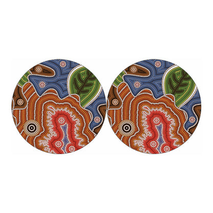 Australian Aboriginal Art Print Car Coasters
