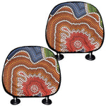 Australian Aboriginal Art Print Car Headrest Covers