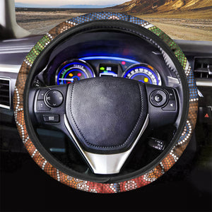 Australian Aboriginal Art Print Car Steering Wheel Cover