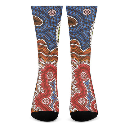 Australian Aboriginal Art Print Crew Socks