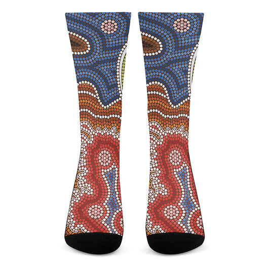Australian Aboriginal Art Print Crew Socks