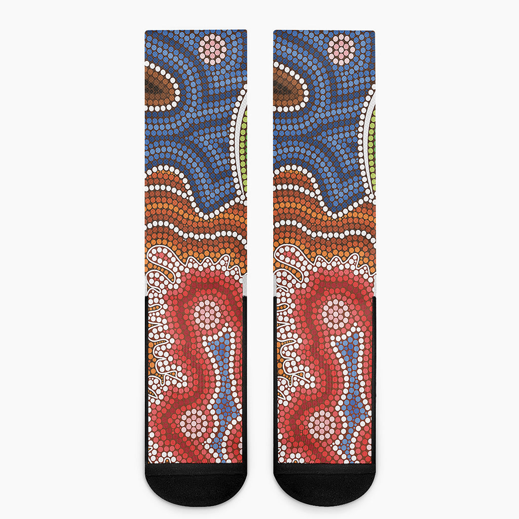 Australian Aboriginal Art Print Crew Socks