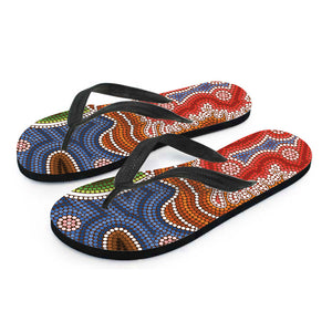 Australian Aboriginal Art Print Flip Flops