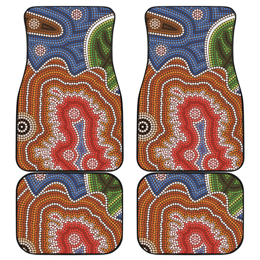 Australian Aboriginal Art Print Front and Back Car Floor Mats