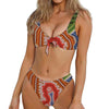 Australian Aboriginal Art Print Front Bow Tie Bikini