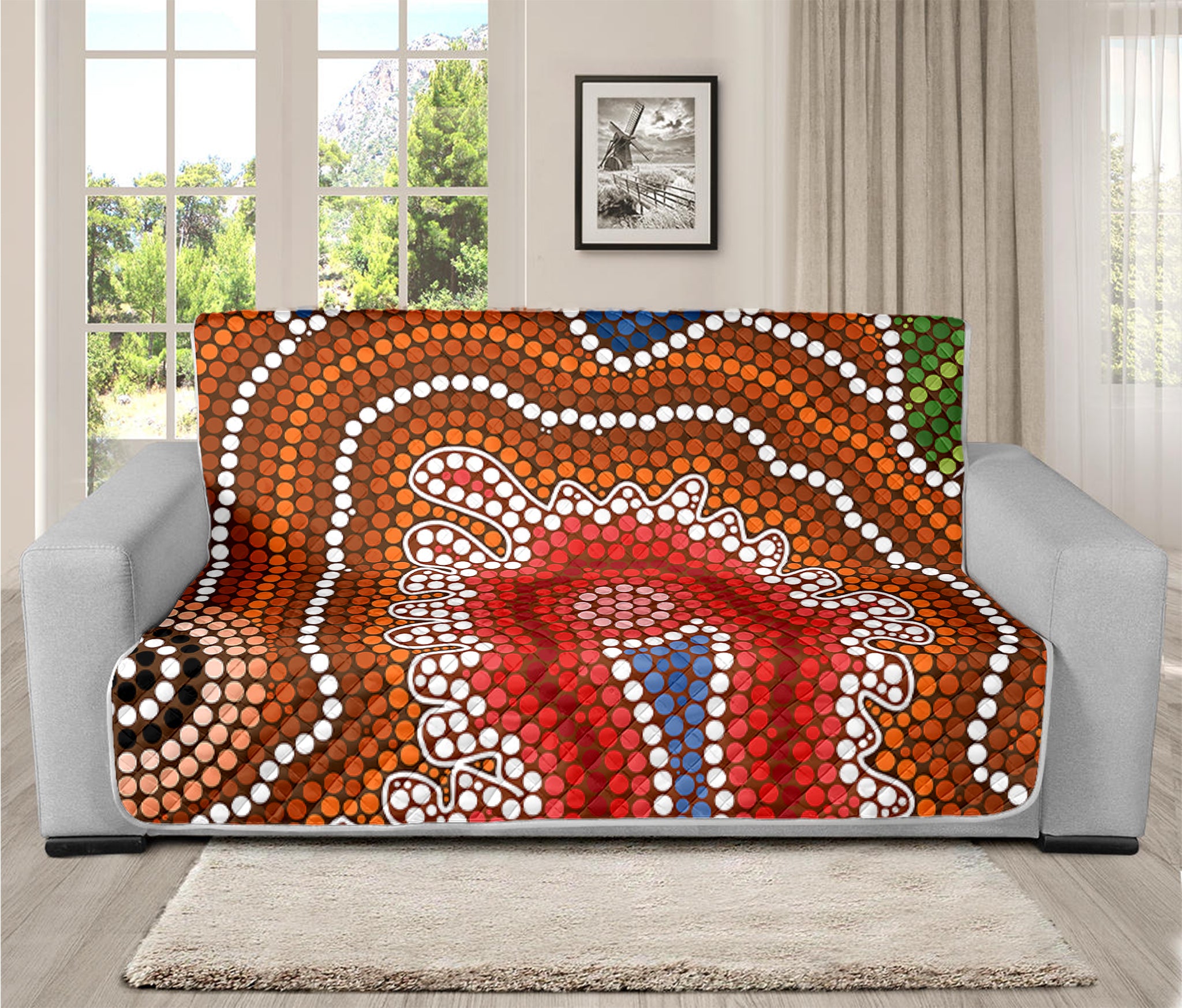 Australian Aboriginal Art Print Futon Protector